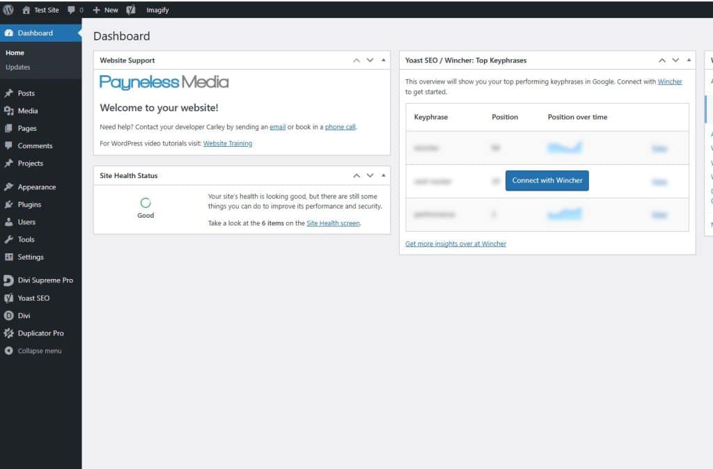 WordPress Dashboard